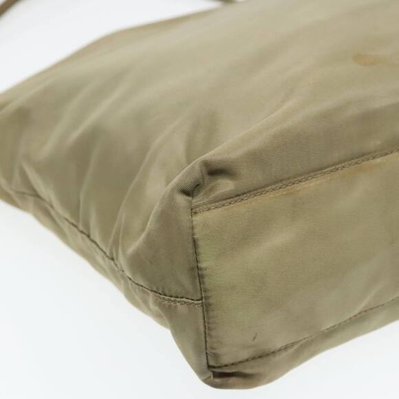 PRADA Tote Bag Nylon Beige Silver Auth bs18439 - Picture 16 of 16